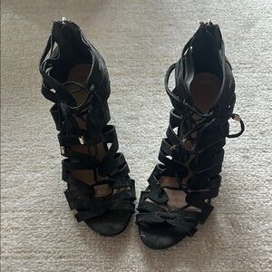 Elegant Black Strappy Women's Heels
